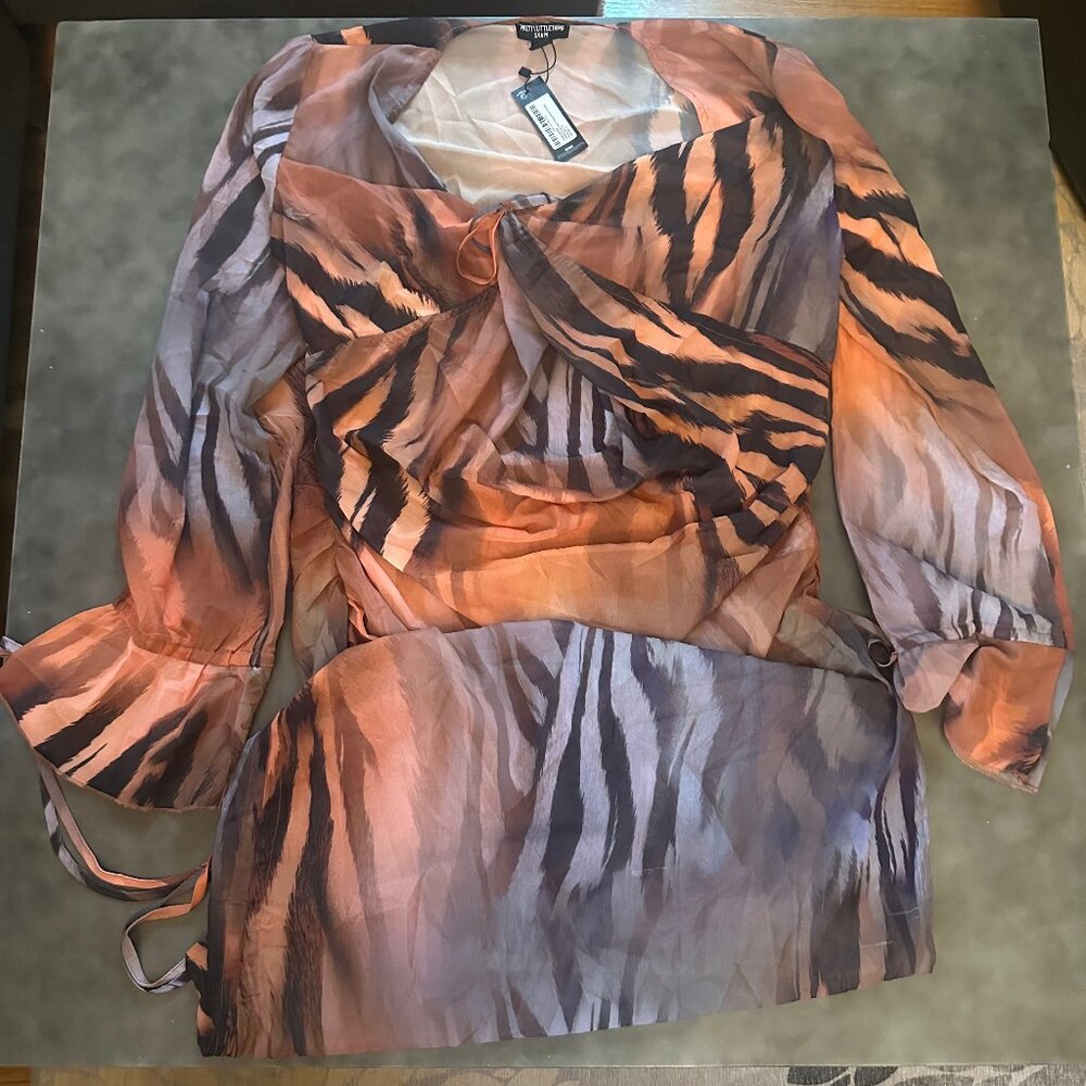 PrettyLittleThing Tiger Print Dress